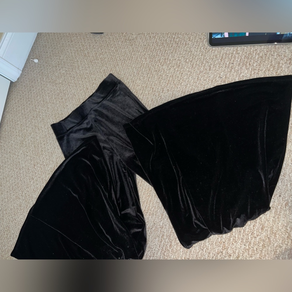Forever 21 Velvet Black Bellbottoms
